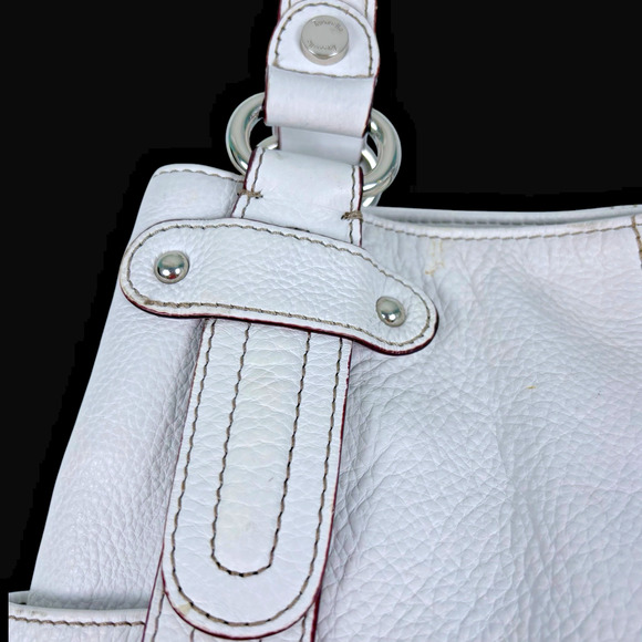 Tignanello Perfect 10 White Leather Purse Shoulder Bag S - Picture 6 of 12